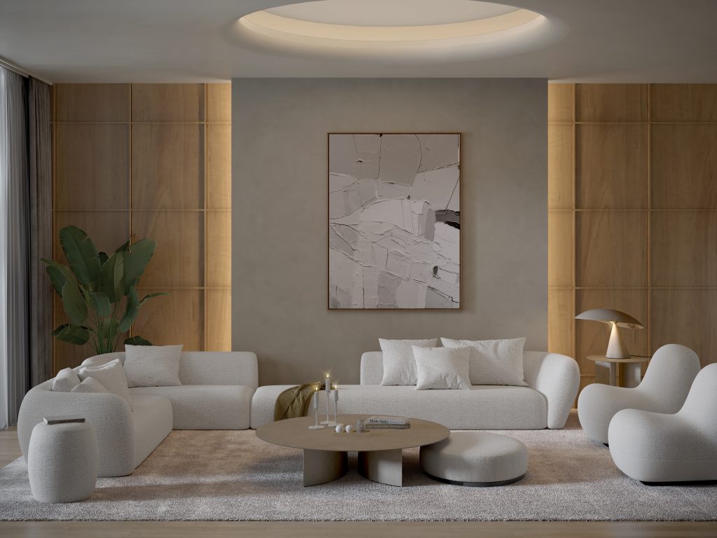 Sofa Alessia ambiente minimalismo cálido